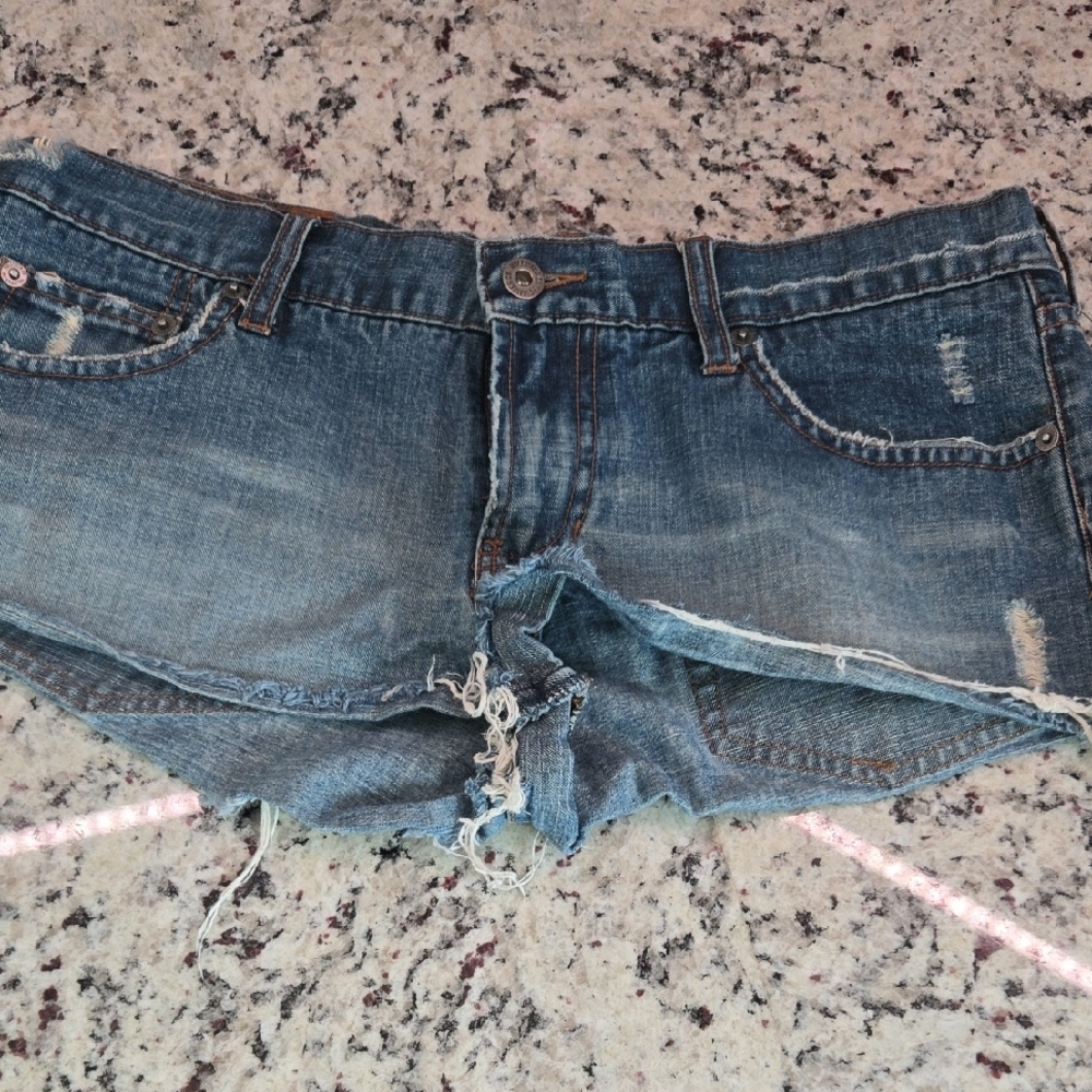 Distressed Denim Shorts